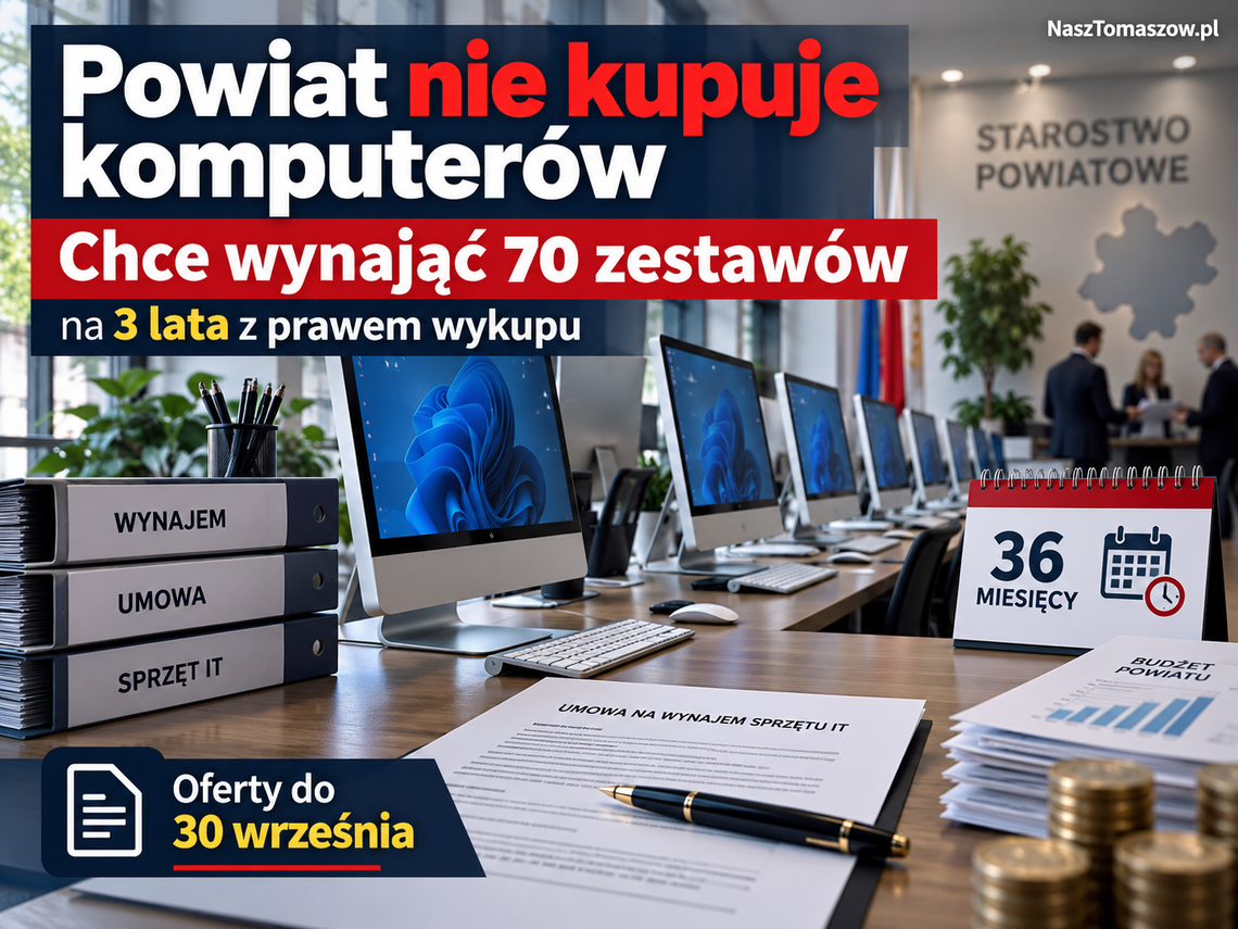 Powiat nie kupuje komputerów. Chce wynająć 70 zestawów na trzy lata z prawem wykupu