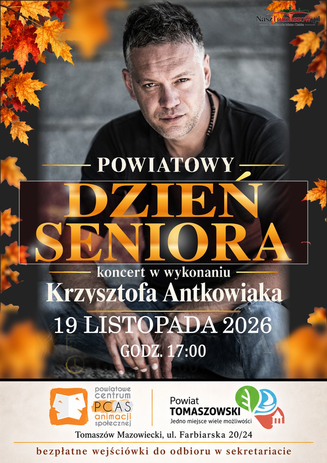 Powiatowy Dzień Seniora w PCAS-ie. Krzysztof Antkowiak wystąpi w Tomaszowie Powiatowy Dzień Seniora w PCAS-ie. Krzysztof Antkowiak wystąpi w Tomaszowie