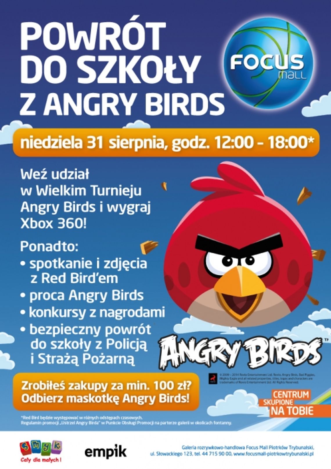 Powrót do szkoły z Angry Birds w Focus Mall Piotrków Trybunalski.