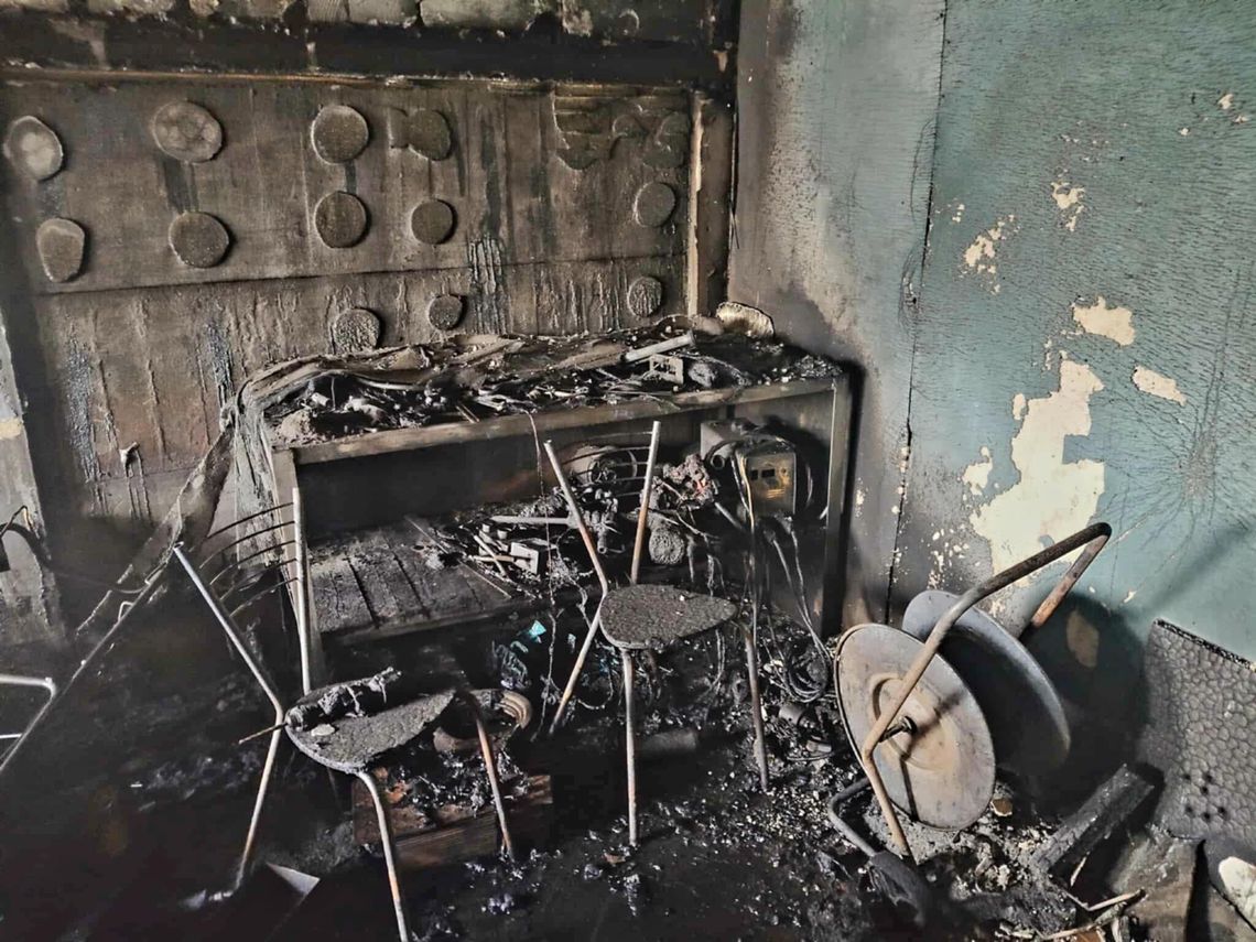 Pożar budynku gospodarczego