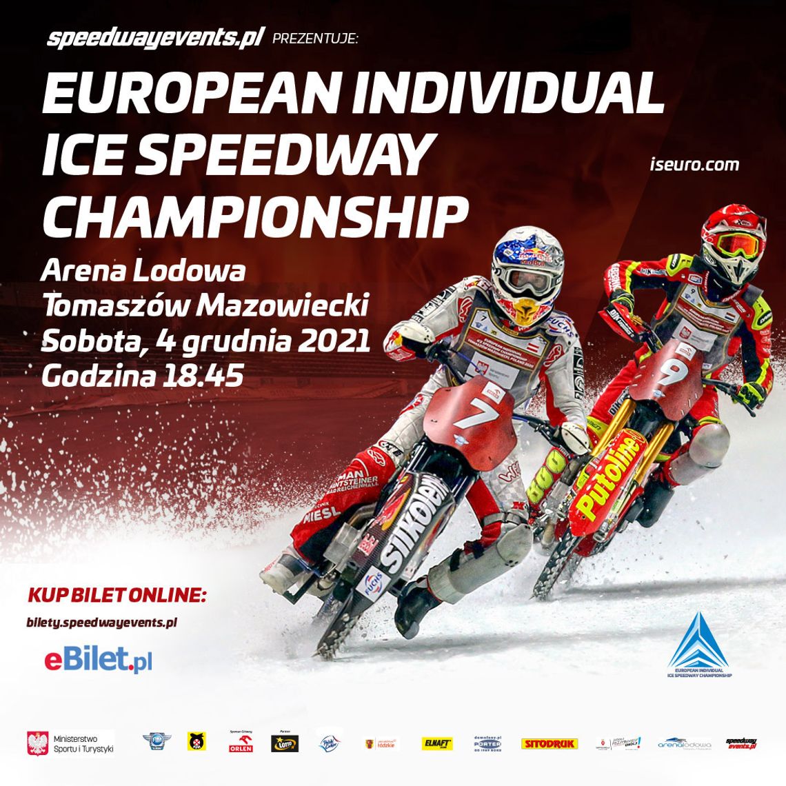 Poznaliśmy nazwiska 16 uczestników  European Individual Ice Speedway Championship