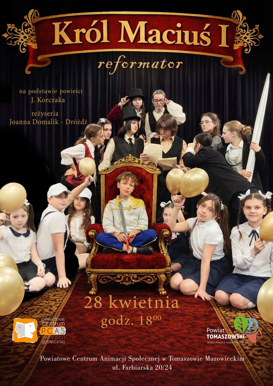 Premiera spektaklu „Król Maciuś I Reformator” już 28 kwietnia w PCAS Premiera spektaklu „Król Maciuś I Reformator” już 28 kwietnia w PCAS