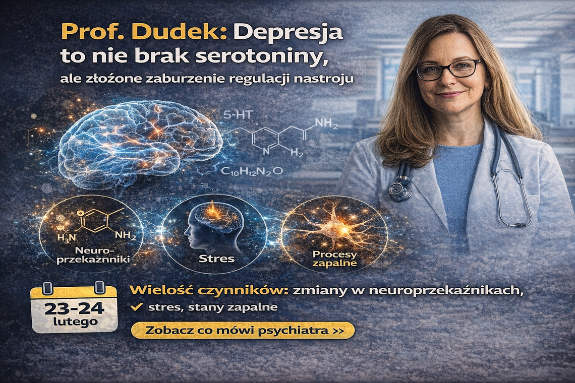 Prof. Dudek: depresja to nie brak serotoniny, ale złożone zaburzenie regulacji nastroju (wywiad)