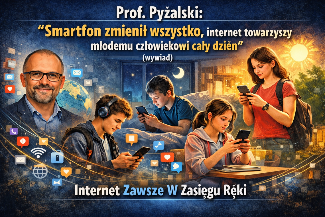 Prof. Pyżalski: smartfon zmienił wszystko, internet towarzyszy młodemu człowiekowi cały dzień (wywiad)