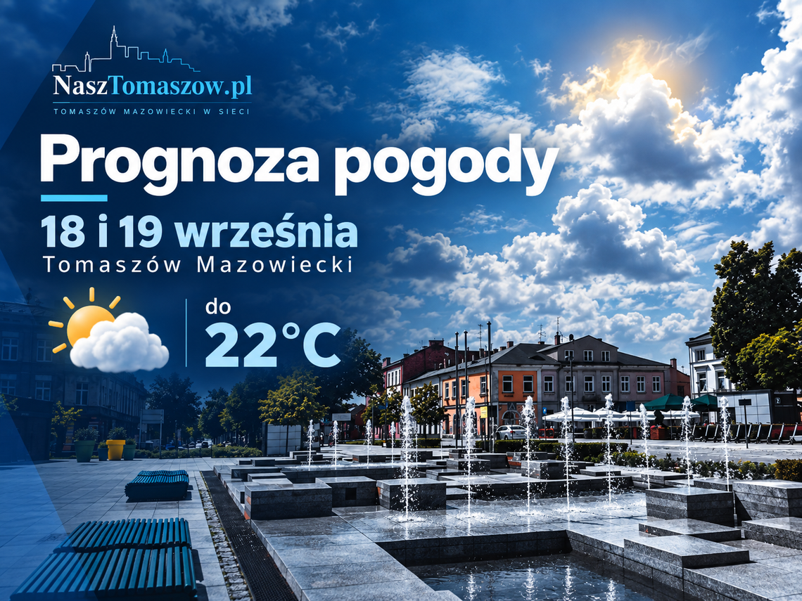 Prognoza pogody na 18 i 19 września. W Tomaszowie nawet 22 stopnie