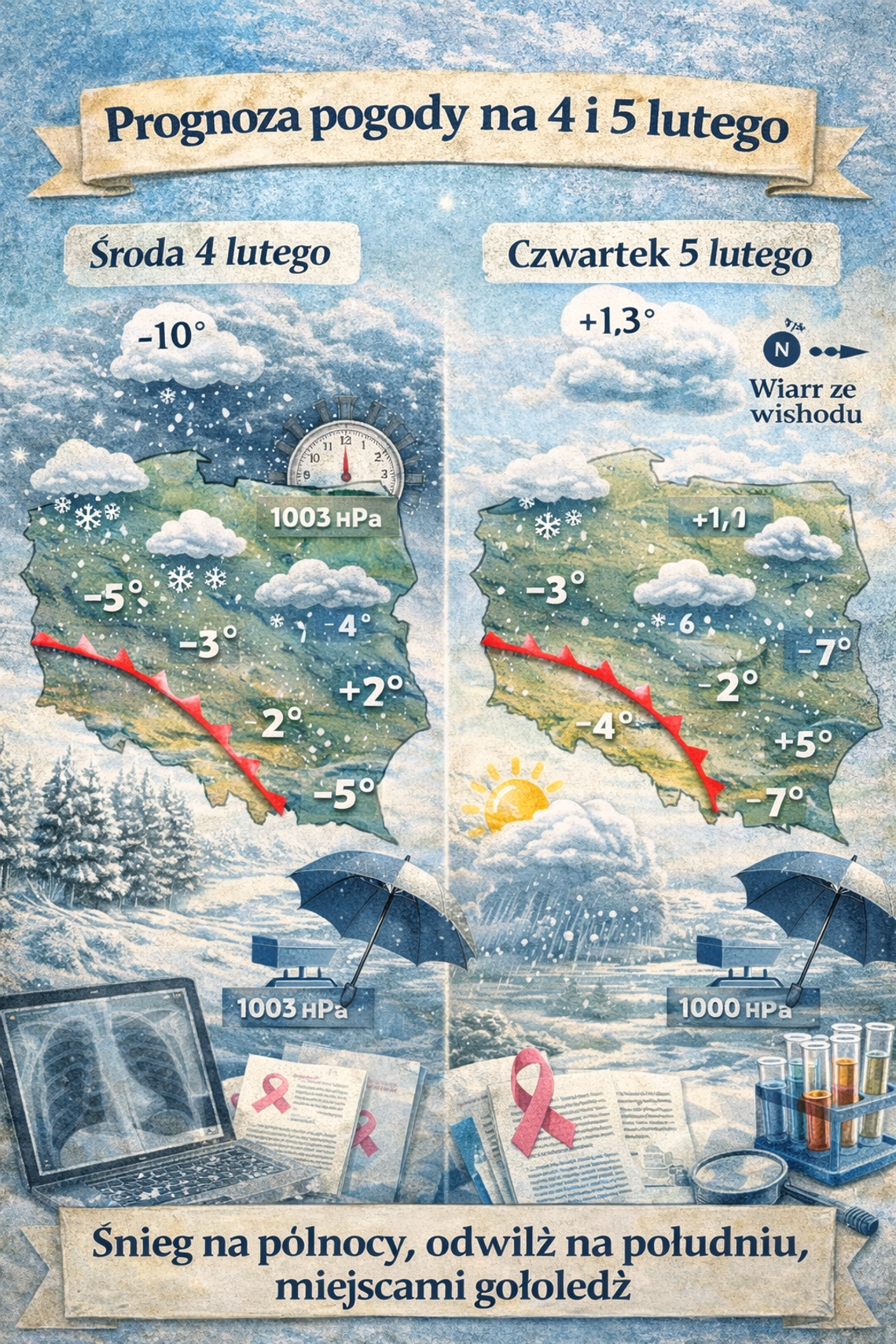 Prognoza pogody na 4 i 5 lutego Prognoza pogody na 4 i 5 lutego