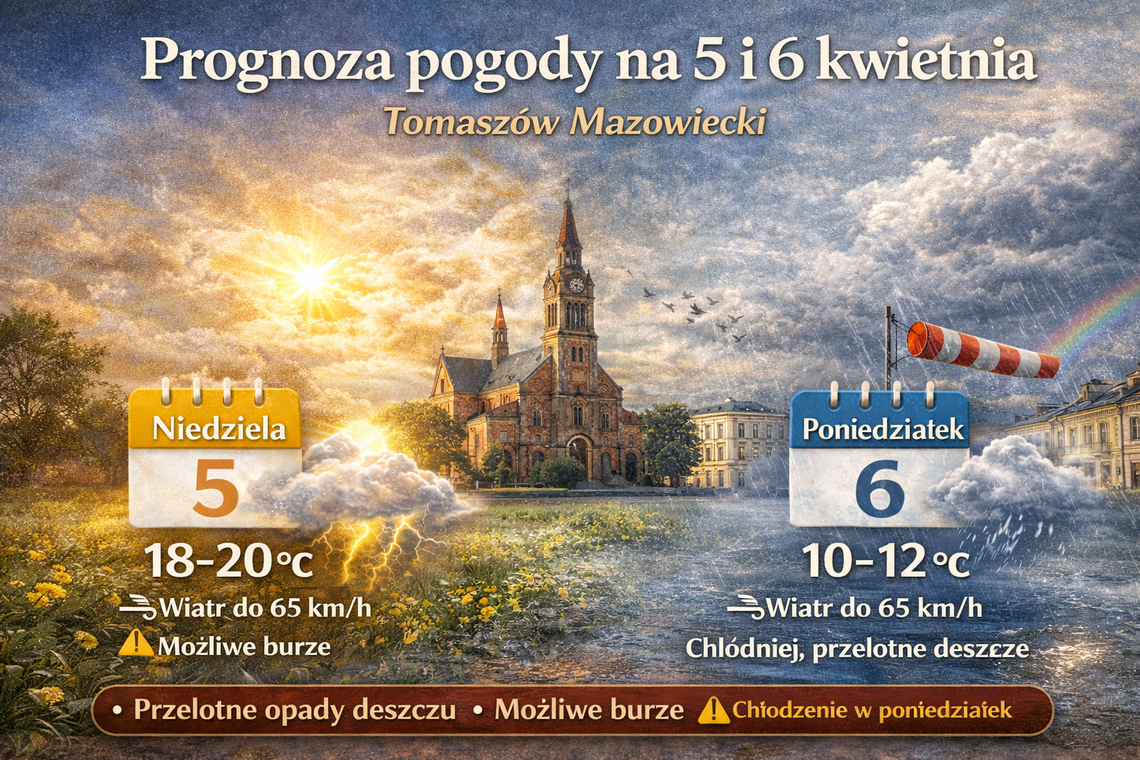 Prognoza pogody na 5 i 6 kwietnia – Tomaszów Mazowiecki