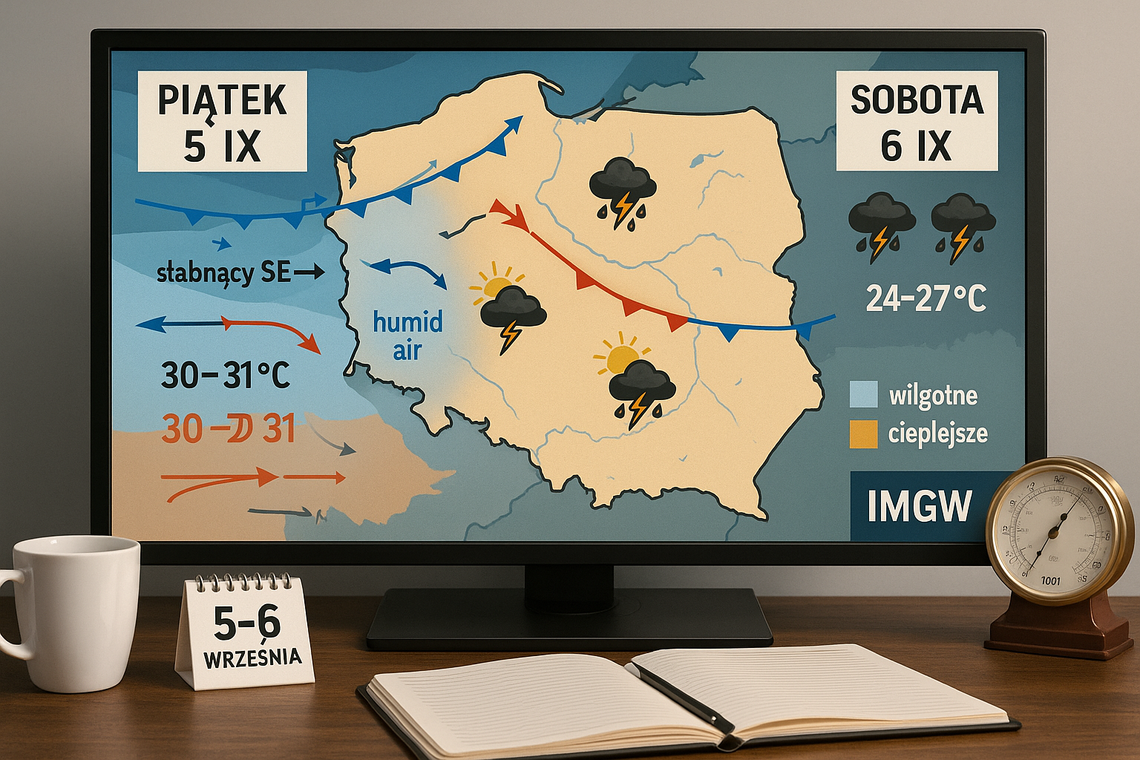 Prognoza pogody na 5 i 6 września Prognoza pogody na 5 i 6 września