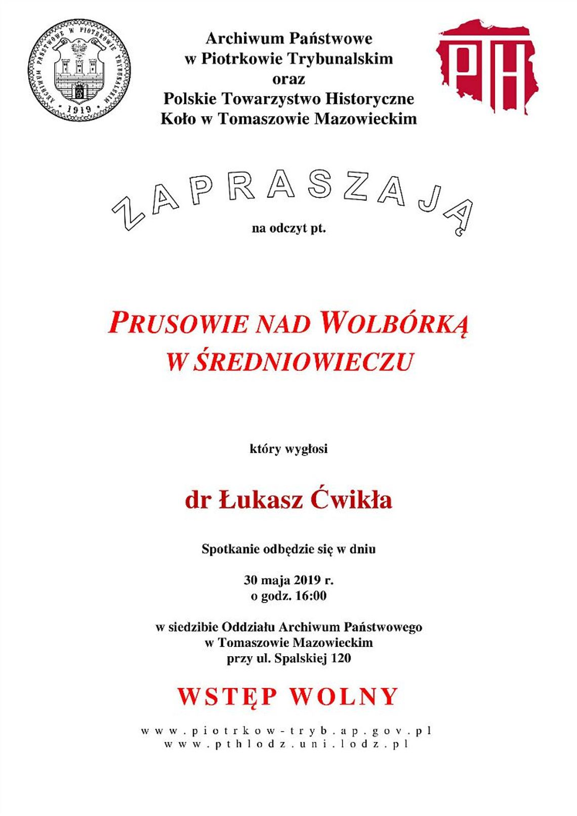 "Prusowie nad Wolbórką w średniowieczu" - zaproszenie na wykład