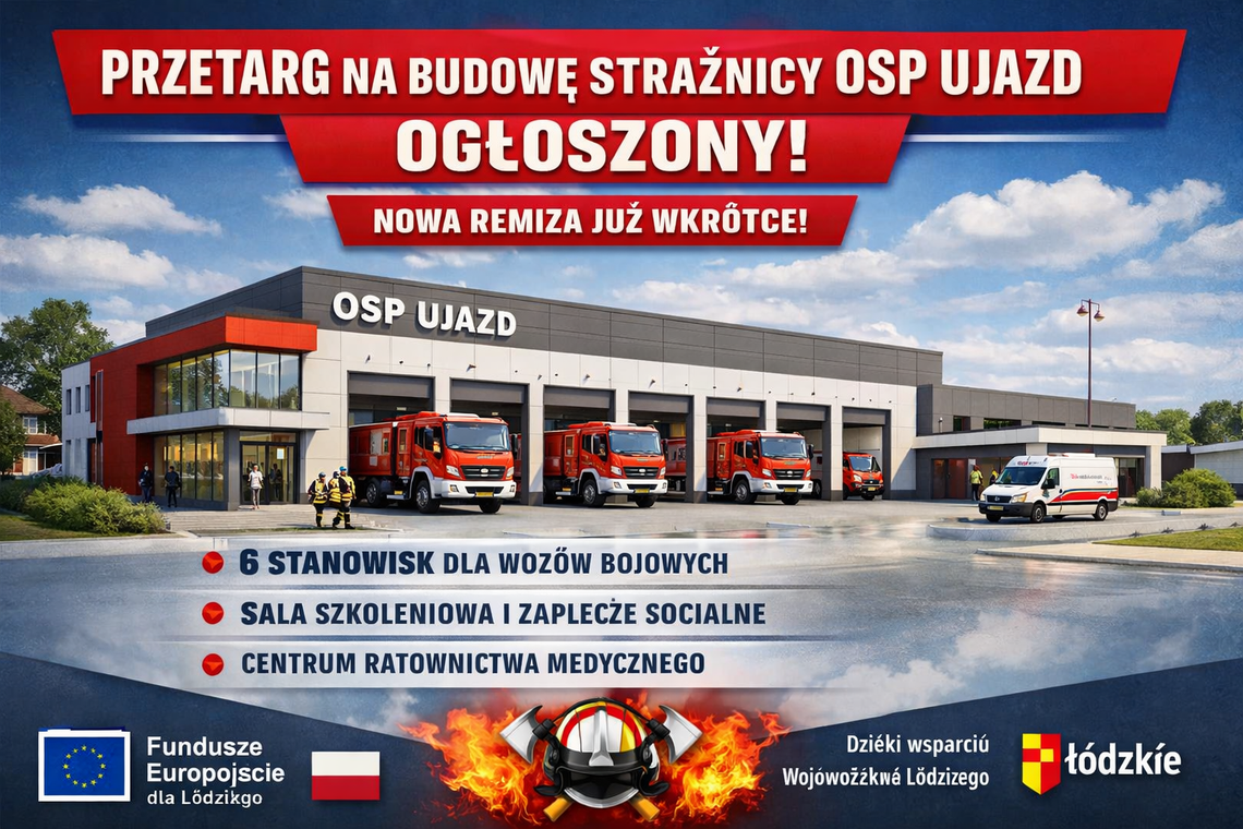 Przetarg na budowę strażnicy dla OSP Ujazd ogłoszony. Powstanie nowoczesne centrum ratownicze