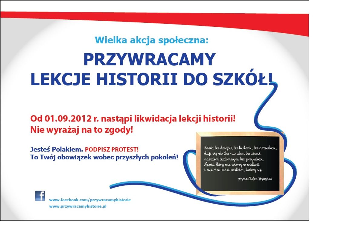 Przywrócić lekcje historii do szkół Przywrócić lekcje historii do szkół