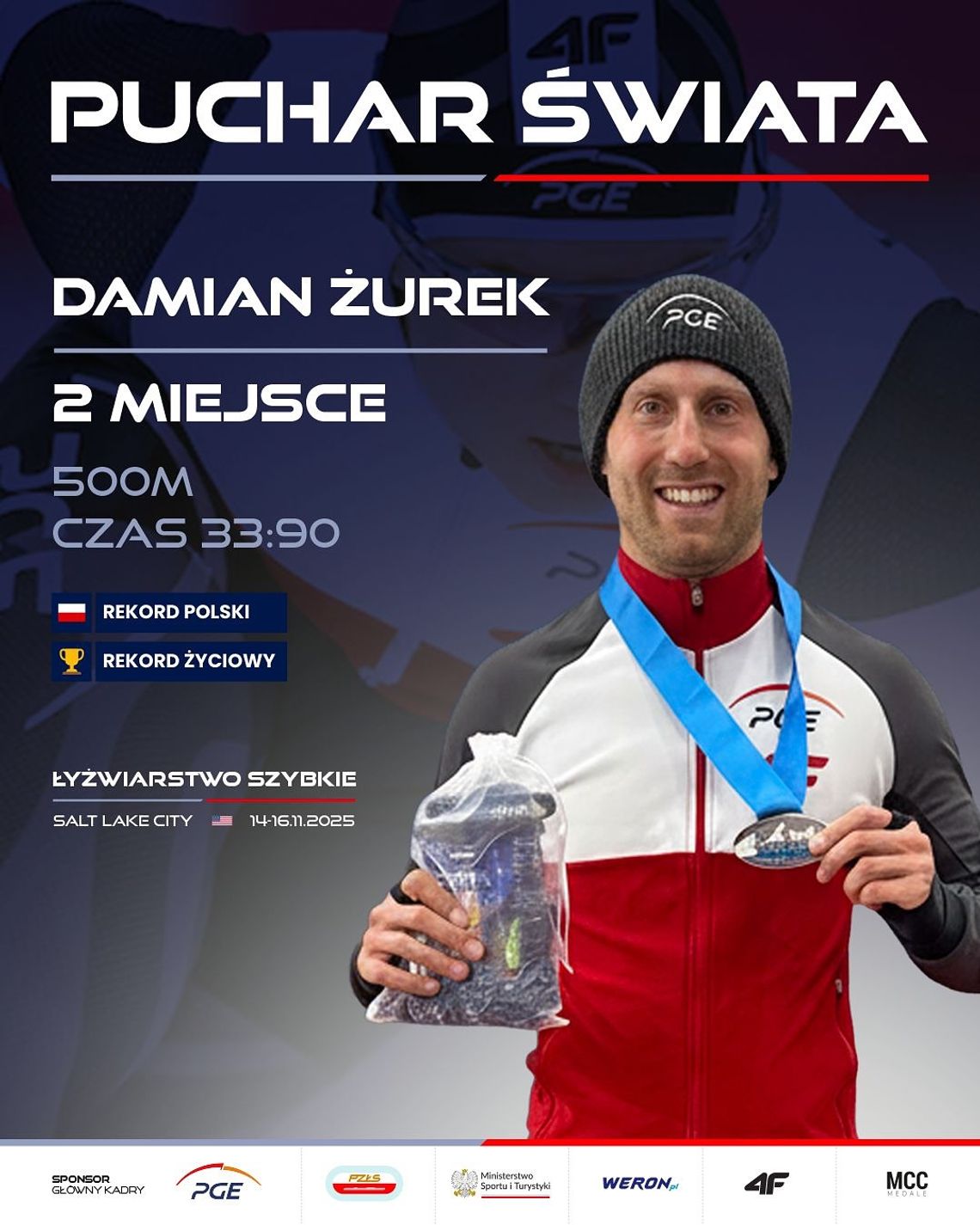 PŚ w łyżwiarstwie szybkim - Żurek drugi na 500 m, ponownie przegrał tylko ze Stolzem PŚ w łyżwiarstwie szybkim - Żurek drugi na 500 m, ponownie przegrał tylko ze Stolzem