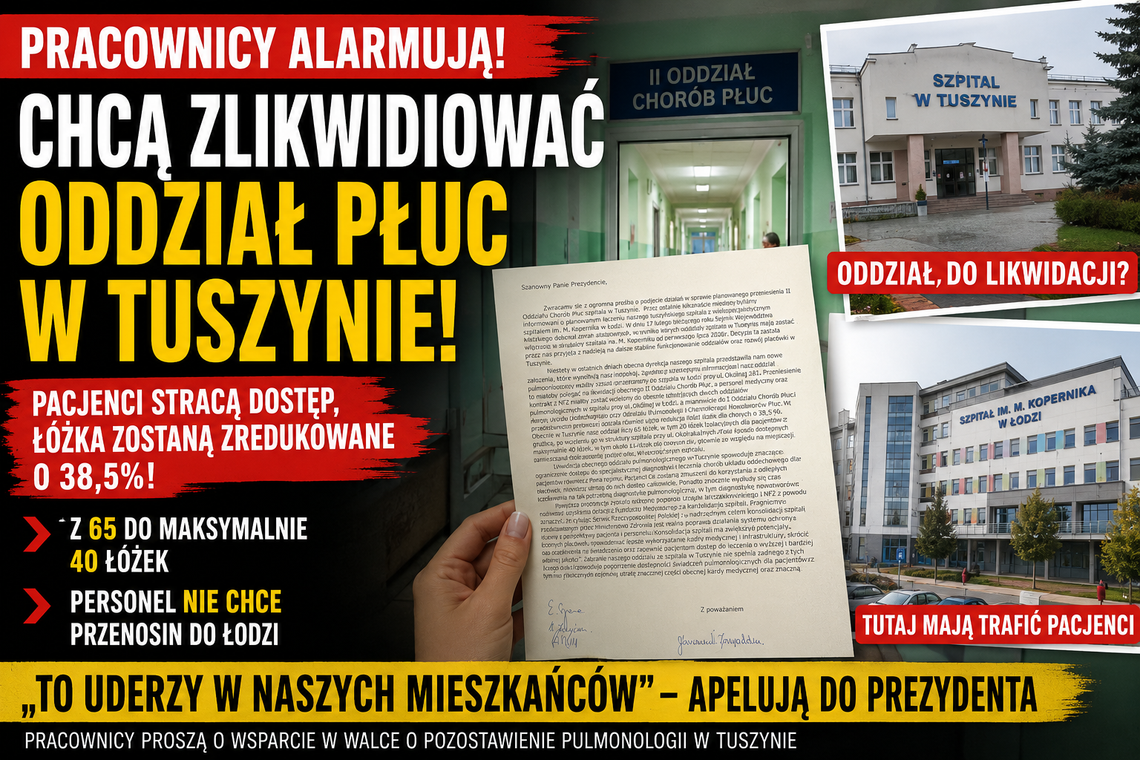 Pulmonologia w Tuszynie: personel alarmuje o przyszłość oddziału