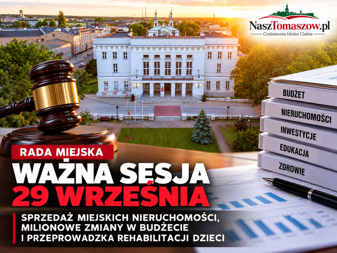 Rada Miejska przed ważną sesją. Sprzedaż miejskich nieruchomości, milionowe zmiany w budżecie i przeprowadzka rehabilitacji dzieci
