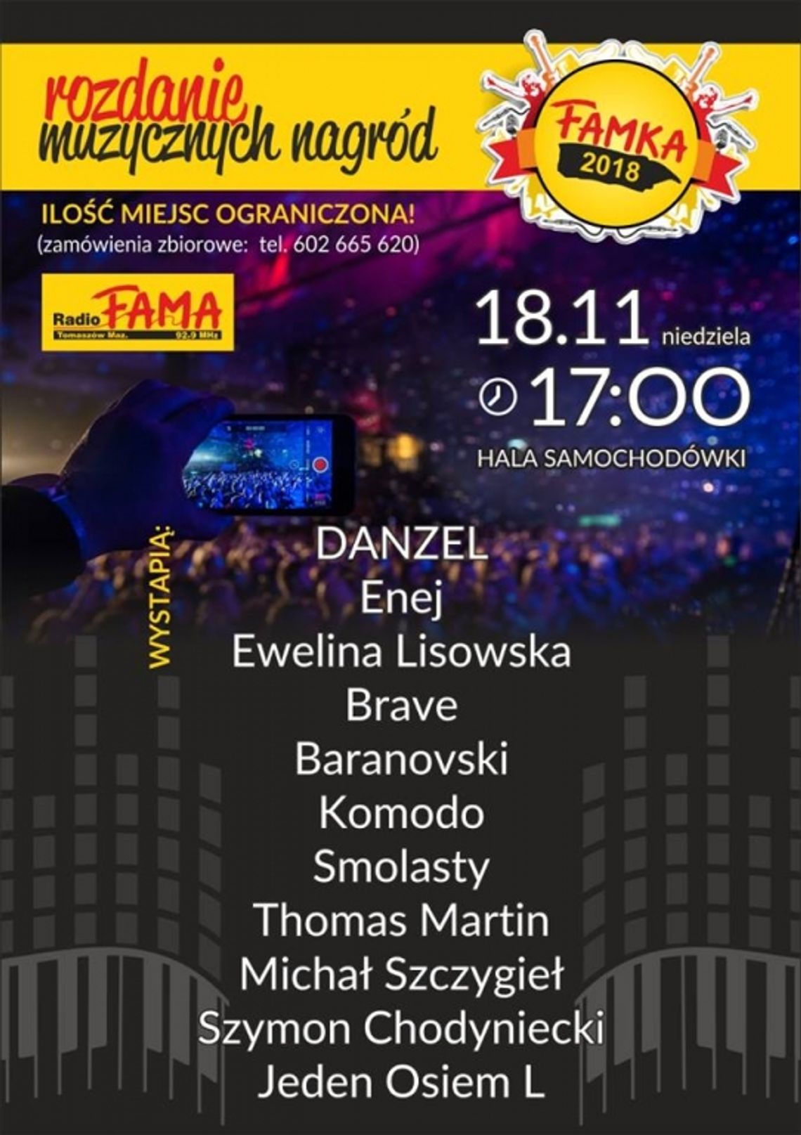 Radio FaMa zaprasza na Muzyczne Rozdanie Nagród FAMKA 2018
