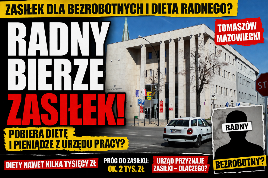 Radny i bezrobotny jednocześnie? W Tomaszowie pojawiają się pytania o praktykę przyznawania zasiłków