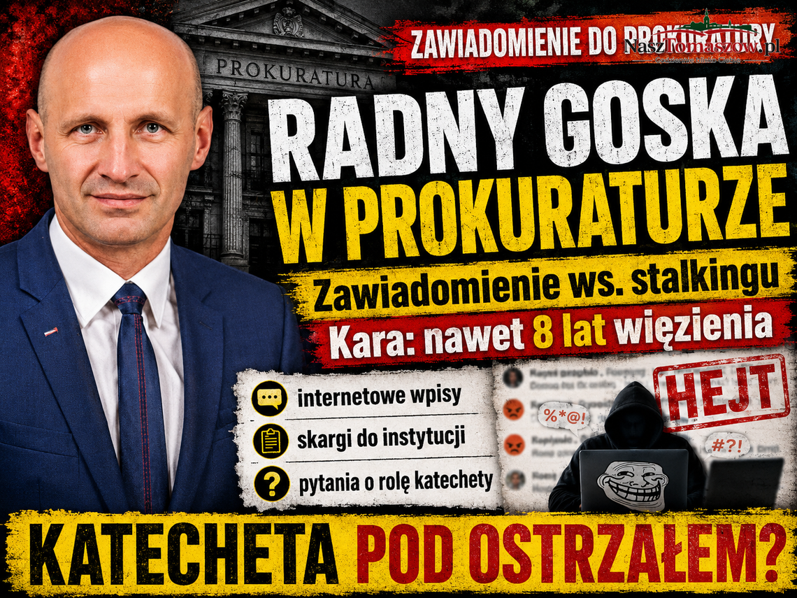 Radny Szczepan Goska w prokuraturze. Zawiadomienie dotyczy stalkingu