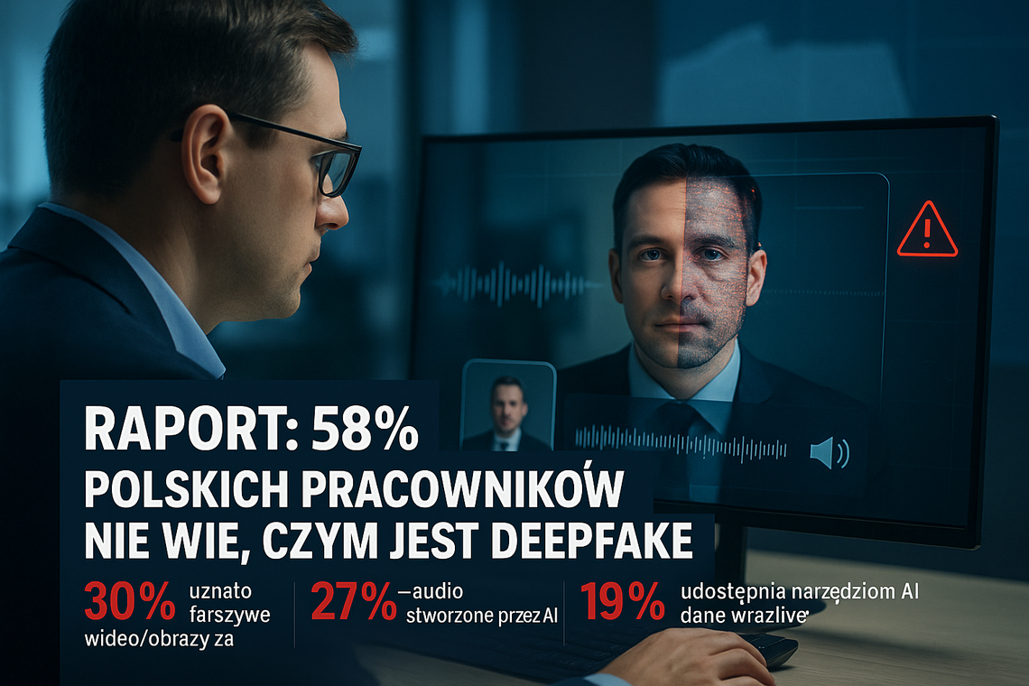 Raport: 58 proc. polskich pracowników nie wie, czym jest deepfake