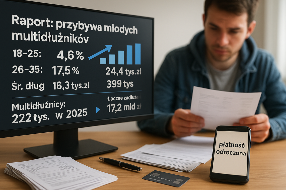 Raport: przybywa młodych multidłużników Raport: przybywa młodych multidłużników