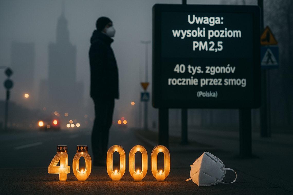Raport: rocznie 40 tys. przedwczesnych zgonów w Polsce z powodu smogu