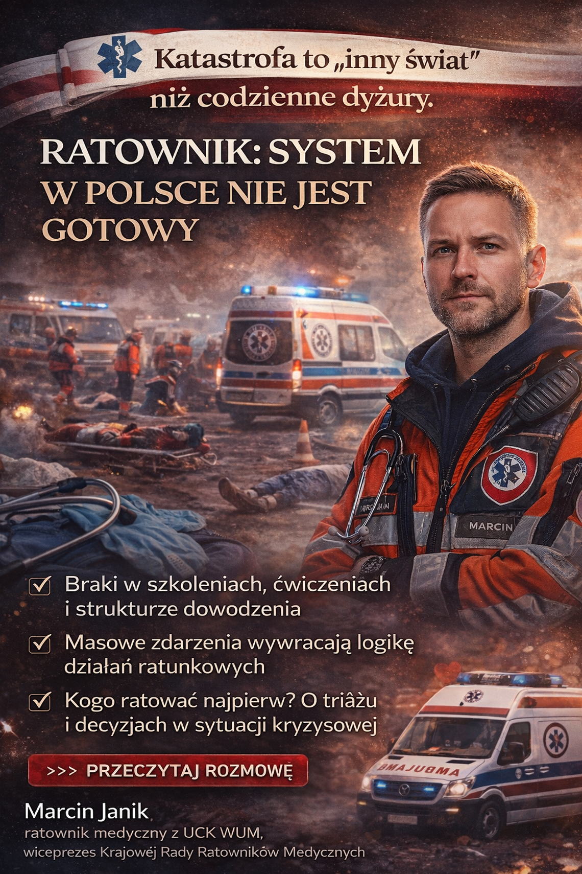 Ratownik medyczny: system ratownictwa w Polsce jest nieprzygotowany na katastrofy i wojnę (wywiad)