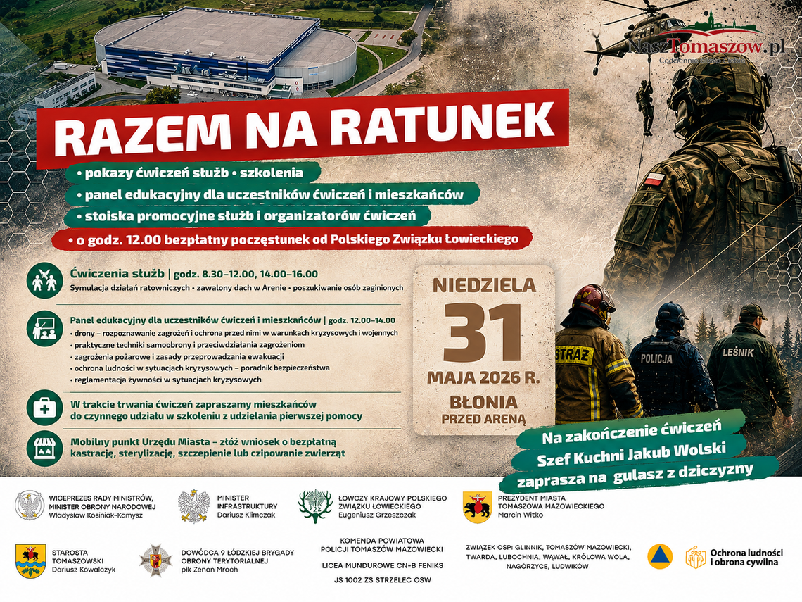 Razem na ratunek w Tomaszowie Mazowieckim – ćwiczenia służb i panel bezpieczeństwa
