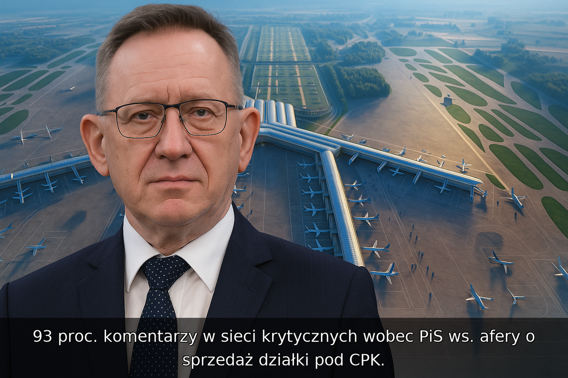 Res Futura: 93 proc. komentarzy w sieci krytycznych wobec PiS ws. afery o sprzedaż działki pod CPK Res Futura: 93 proc. komentarzy w sieci krytycznych wobec PiS ws. afery o sprzedaż działki pod CPK