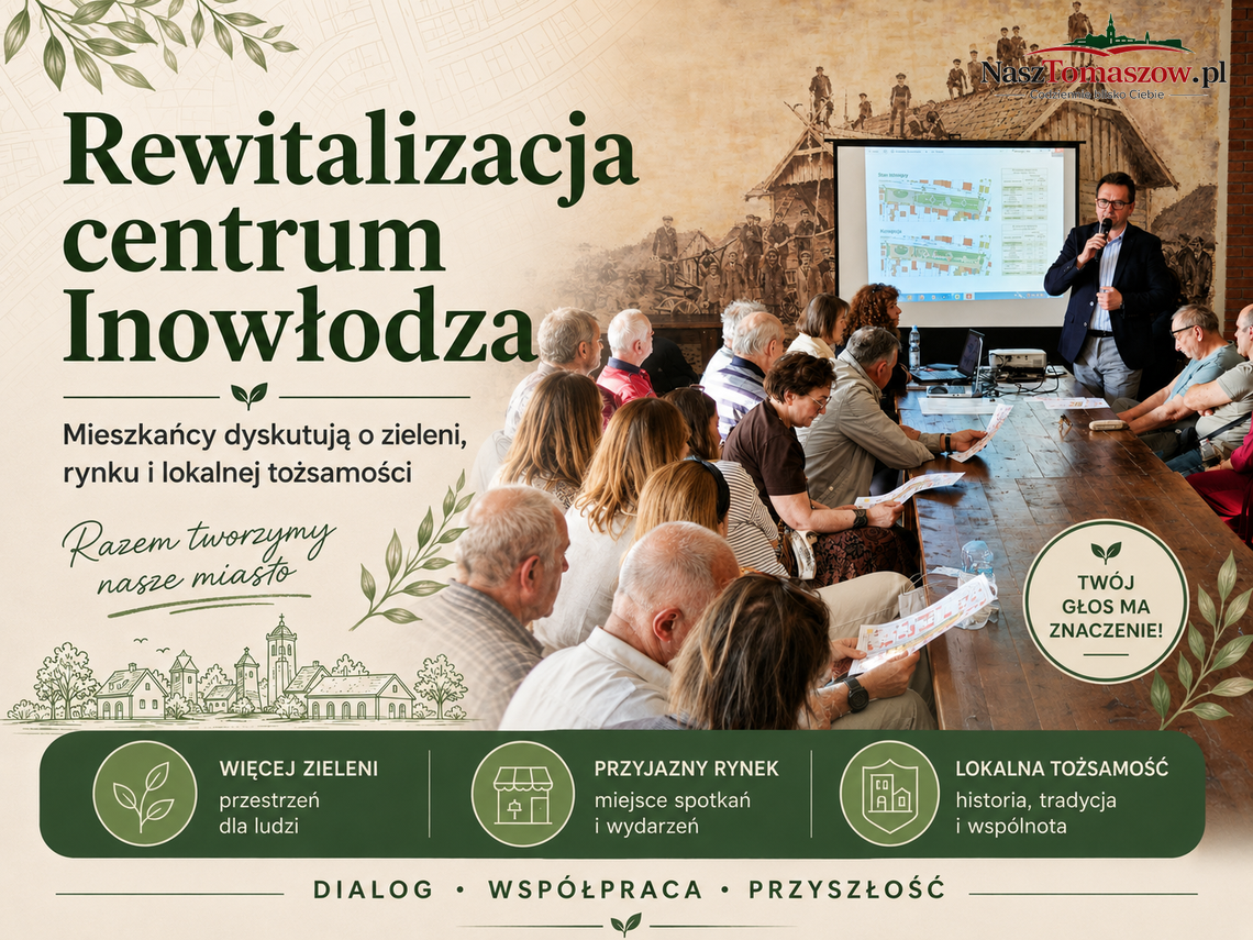 Rewitalizacja centrum Inowłodza. Mieszkańcy dyskutują o zieleni, rynku i lokalnej tożsamości Rewitalizacja centrum Inowłodza. Mieszkańcy dyskutują o zieleni, rynku i lokalnej tożsamości