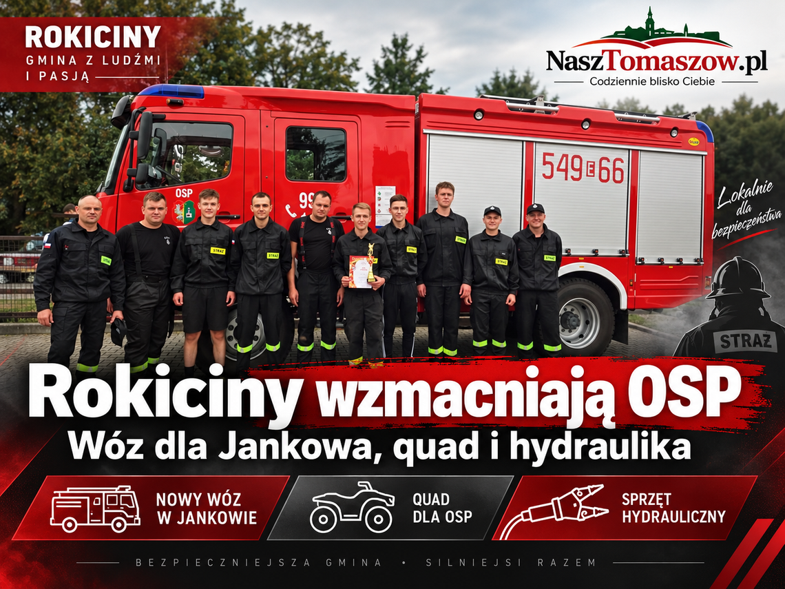 Rokiciny wzmacniają strażaków. Wóz dla OSP Janków, quad i hydrauliczne narzędzia ratownicze