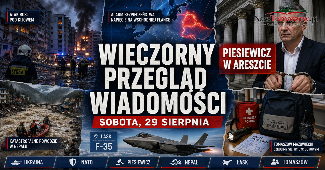Rosja uderza pod Kijowem, Tusk ostrzega przed prowokacją NATO, Piesiewicz w areszcie. Najważniejsze informacje soboty
