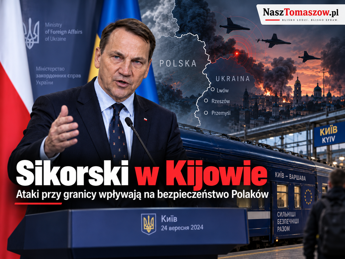 Rosyjskie drony uderzyły kilometr od granicy z Polską. Sikorski: bezpieczeństwo Polski i Ukrainy jest nierozerwalnie związane