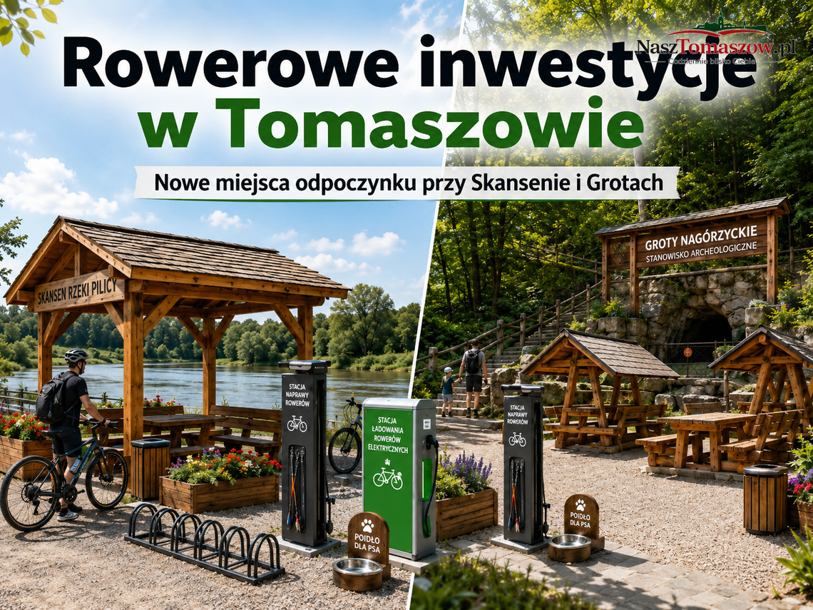 Rowerem do Skansenu i Grot. Tomaszów Mazowiecki z nową inwestycją turystyczną za 120 tysięcy złotych