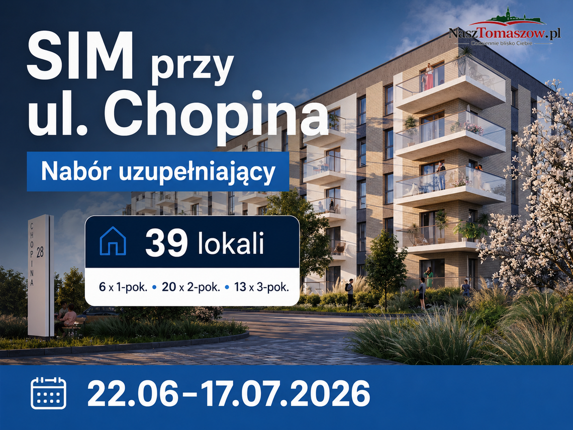 Rusza nabór uzupełniający do mieszkań SIM przy ul. Chopina. Do wzięcia 39 lokali Rusza nabór uzupełniający do mieszkań SIM przy ul. Chopina. Do wzięcia 39 lokali