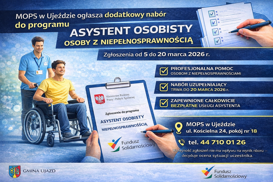 Ruszył dodatkowy nabór do programu „Asystent osobisty osoby z niepełnosprawnością”