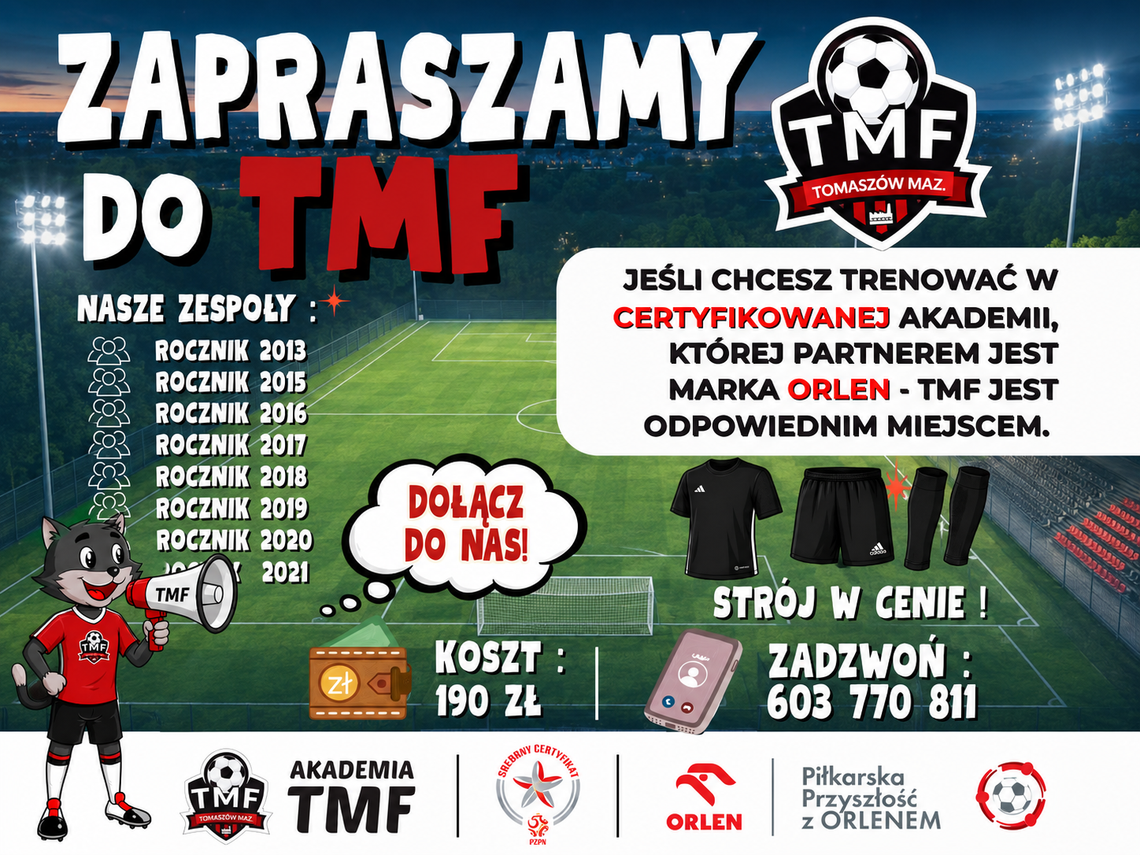 Ruszył nabór do Akademii TMF Tomaszów Mazowiecki. Małe kroki, wielkie piłkarskie marzenia