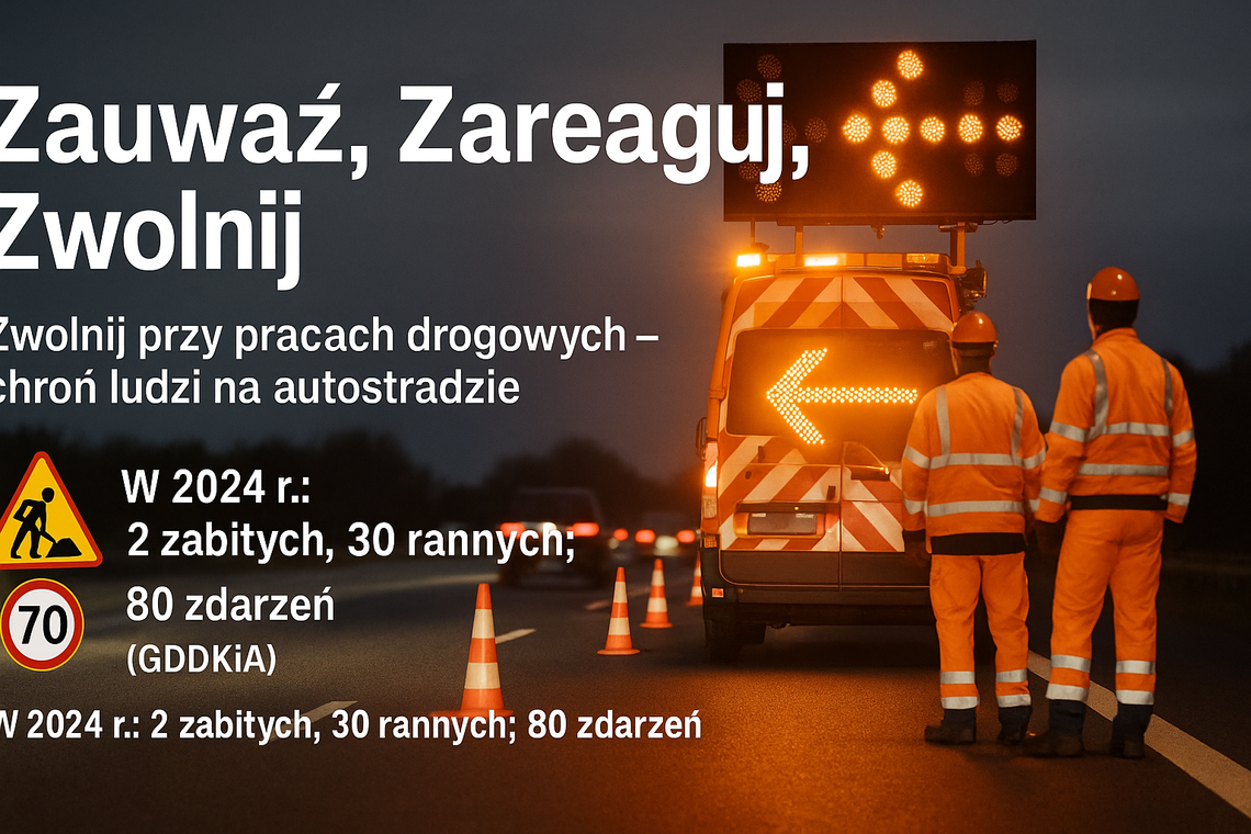 Ruszyła kampania uwrażliwiająca kierowców na bezpieczeństwo ludzi pracujących na autostradzie