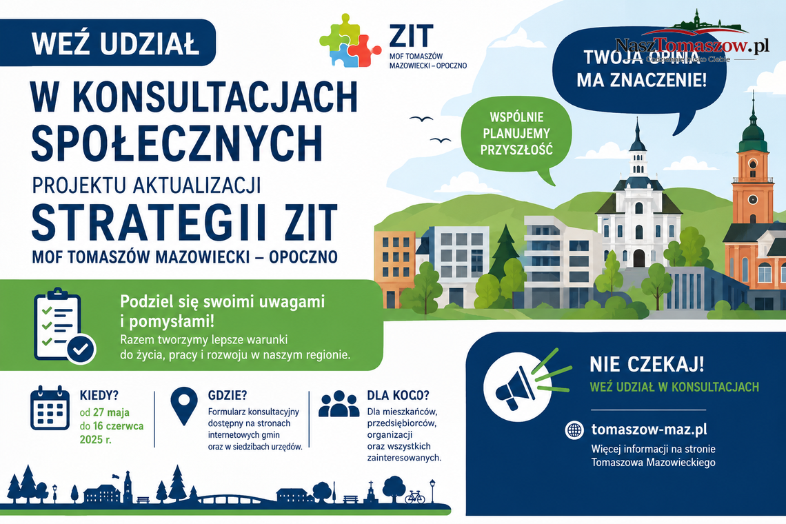 Ruszyły konsultacje strategii ZIT dla obszaru Tomaszów Mazowiecki – Opoczno Ruszyły konsultacje strategii ZIT dla obszaru Tomaszów Mazowiecki – Opoczno