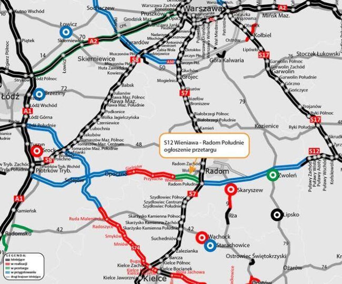 S12 coraz bliżej Radomia. Rusza przetarg na odcinek Wieniawa – Radom Południe S12 coraz bliżej Radomia. Rusza przetarg na odcinek Wieniawa – Radom Południe