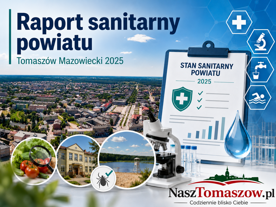Sanepid pod lupą obejrzał powiat tomaszowski. Choroby, woda, szkoły, żywność i kąpieliska — raport za 2025 rok