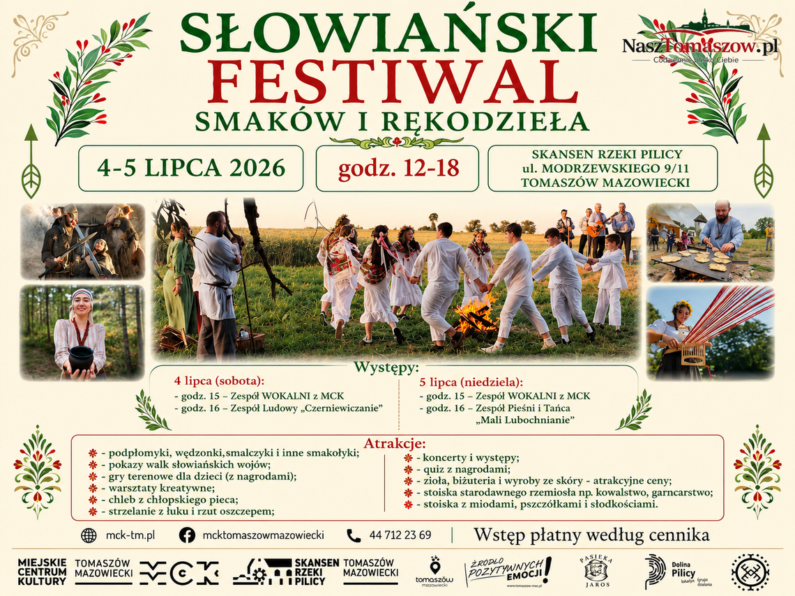 Słowiański Festiwal Smaków i Rękodzieła wraca do Tomaszowa Mazowieckiego Słowiański Festiwal Smaków i Rękodzieła wraca do Tomaszowa Mazowieckiego