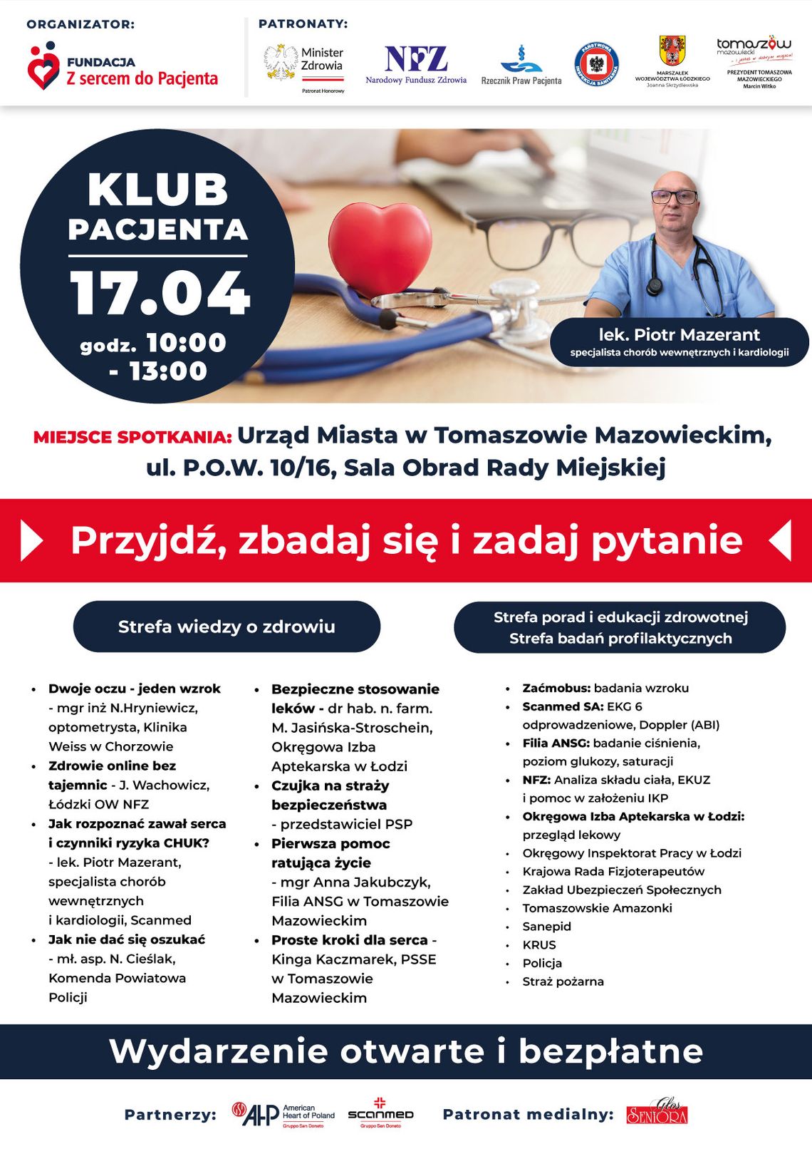 Spotkanie w Klubie Pacjenta – przyjdź, zbadaj się i porozmawiaj o zdrowiu!