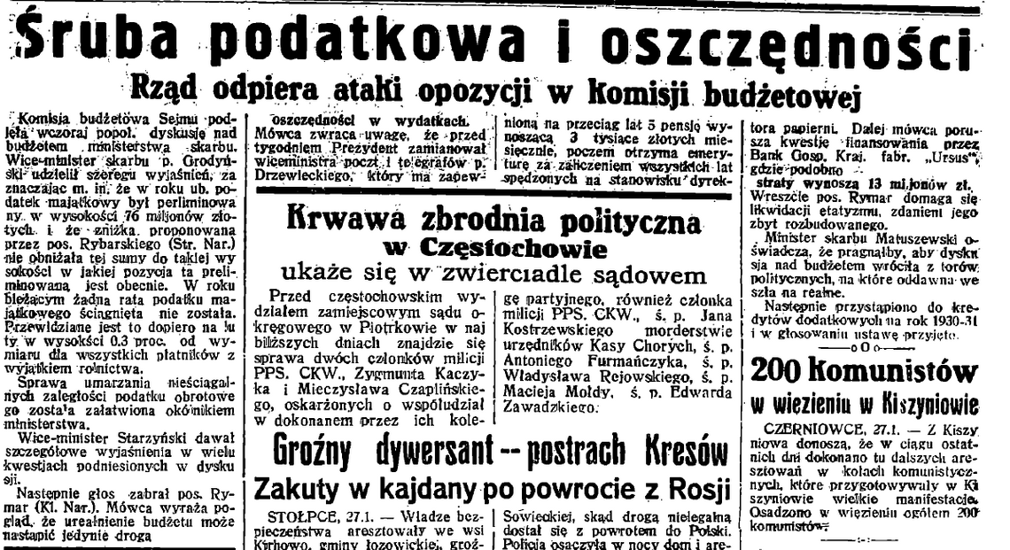 „Śruba podatkowa i oszczędności”: 1931 vs. 2025