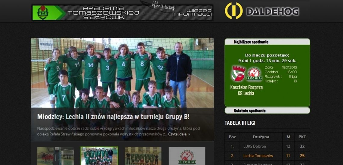 Strona internetowa klubu KS Lechia najlepszą, sportową stroną w Tomaszowie