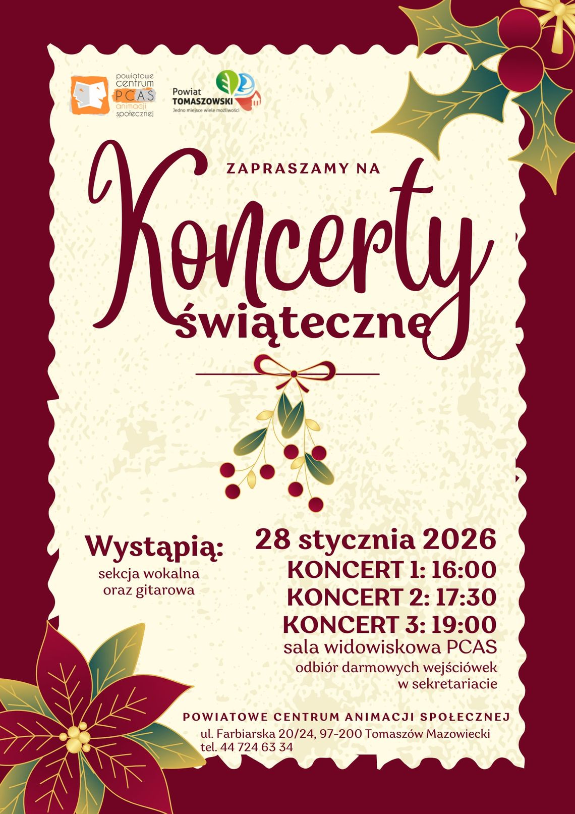 Świąteczne koncertowanie w PCAS-ie