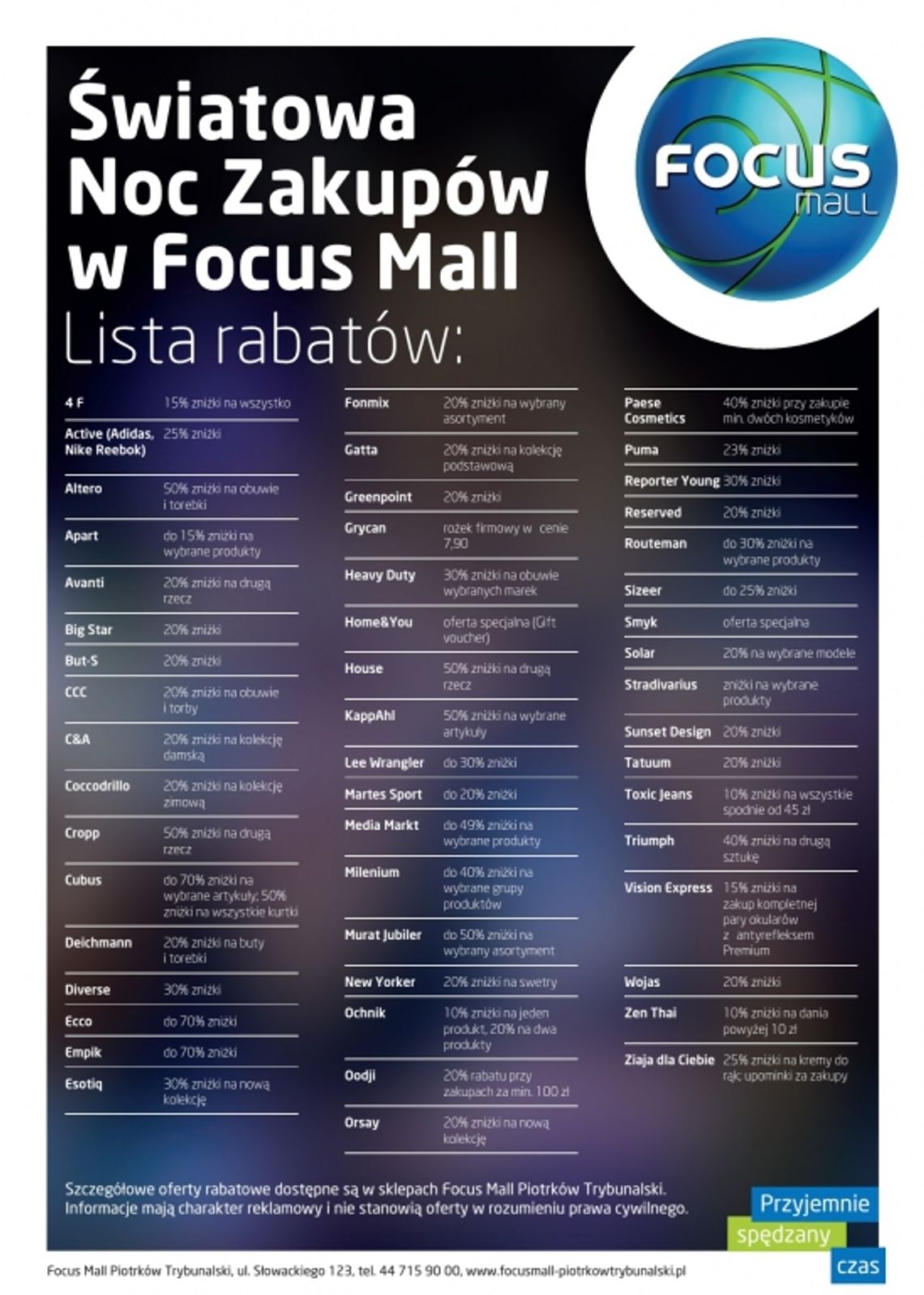 Światowa Noc Zakupów w galerii Focus Mall Piotrków Trybunalski