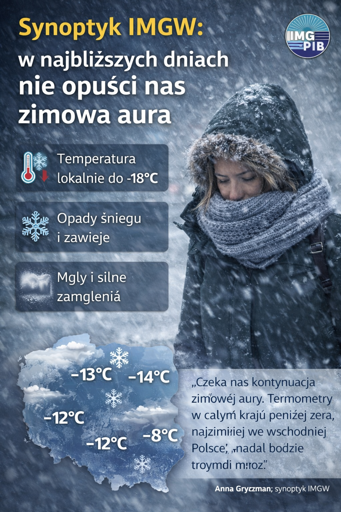 Synoptyk IMGW: w najbliższych dniach nie opuści nas zimowa aura Synoptyk IMGW: w najbliższych dniach nie opuści nas zimowa aura