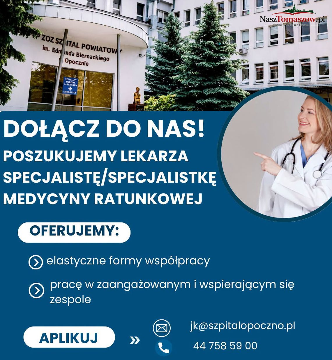 Szpital w Opocznie szuka lekarza medycyny ratunkowej. To ważny sygnał dla regionu Szpital w Opocznie szuka lekarza medycyny ratunkowej. To ważny sygnał dla regionu
