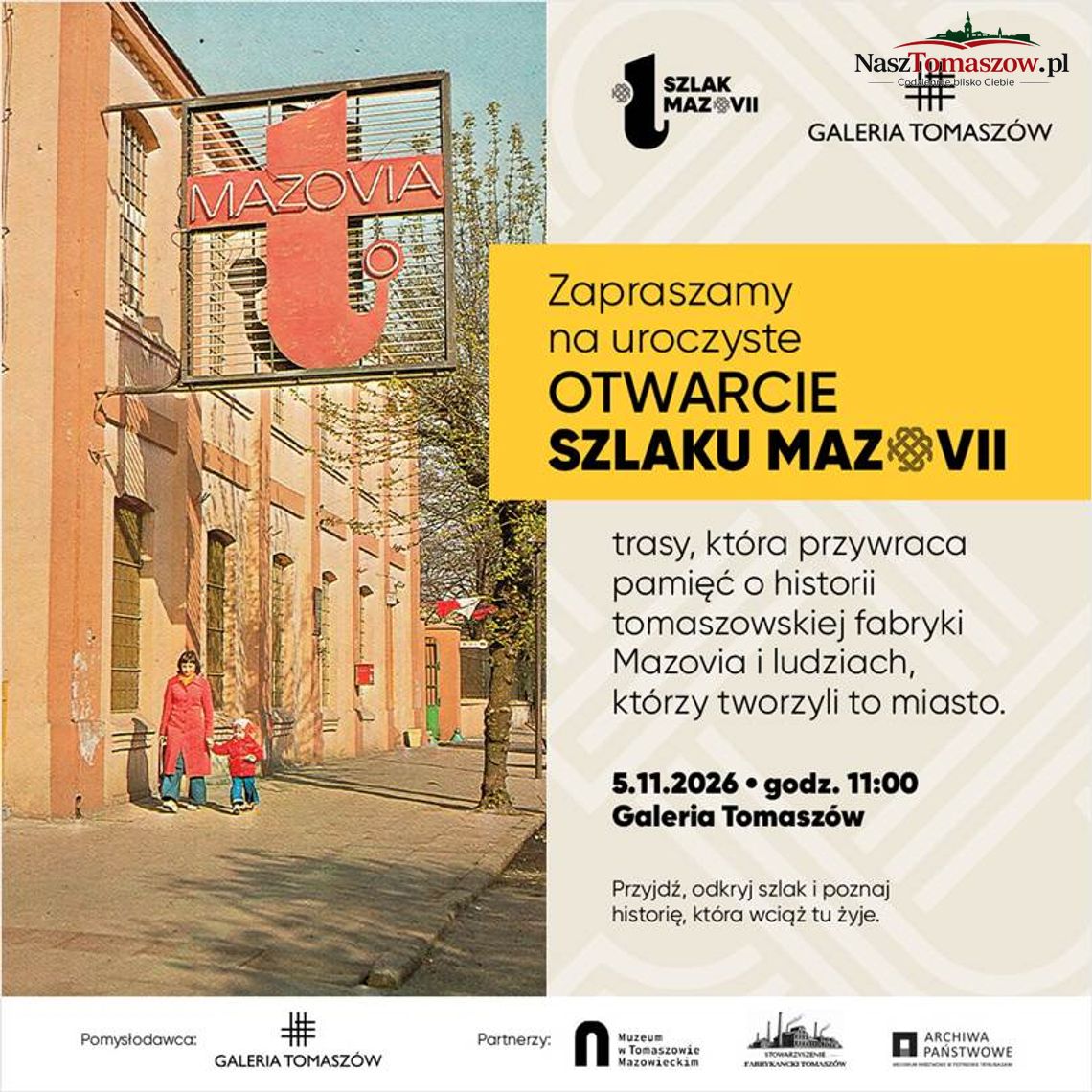 Tam, gdzie pracowały tysiące tomaszowian, historia znów przemówi. Otwarcie Szlaku Mazovii już 5 listopada