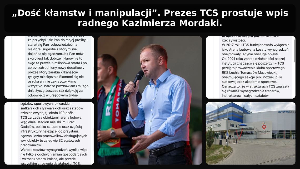 „To nie są fakty, to opinia”. Prezes TCS odpowiada radnemu Mordace