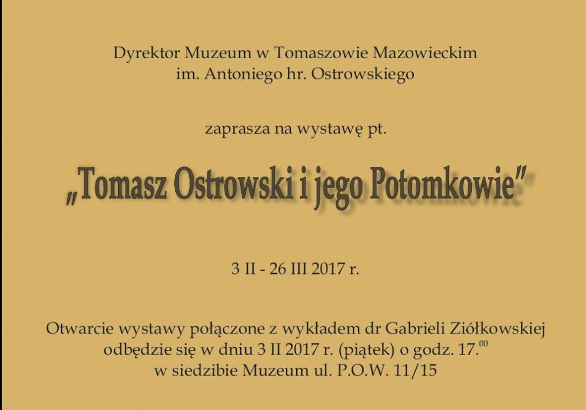 Tomasz Ostrowski i jego Potomkowie Tomasz Ostrowski i jego Potomkowie